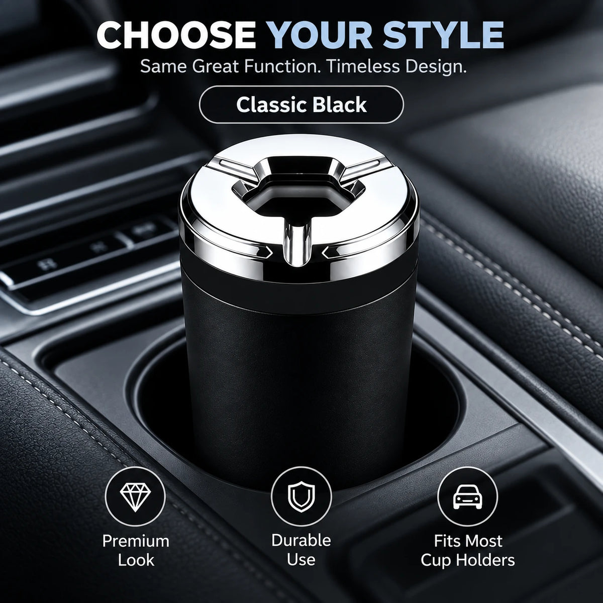 Rotating Sealed Car Ashtray for Vehicle Cup Holders