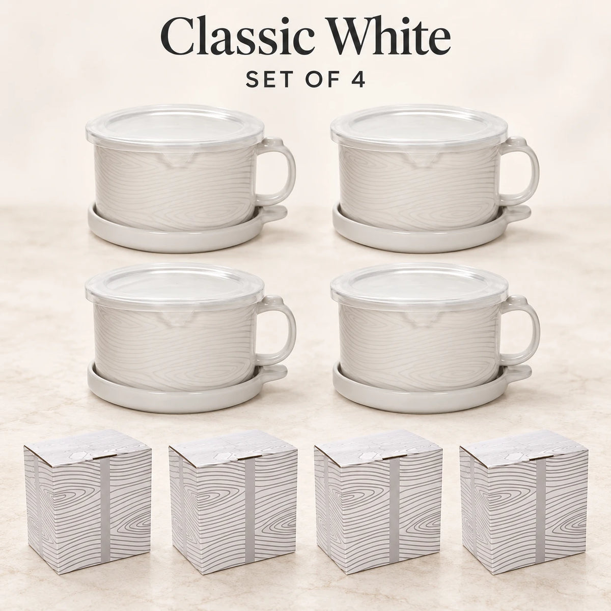 Christmas Gingerbread Mug Gift Set with Lid & Saucer