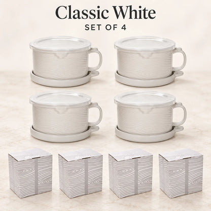 Christmas Gingerbread Mug Gift Set with Lid & Saucer