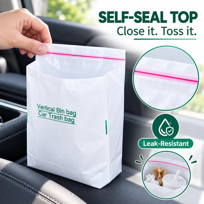 Self-Sealing Mini Trash Bags for Car, Desk & Small Spaces
