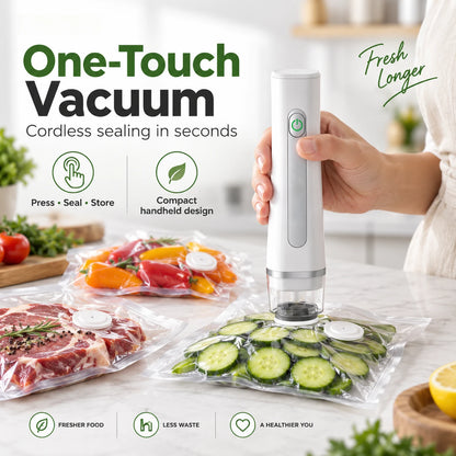 Cordless Vacuum Sealer & Reusable Vacuum Bags