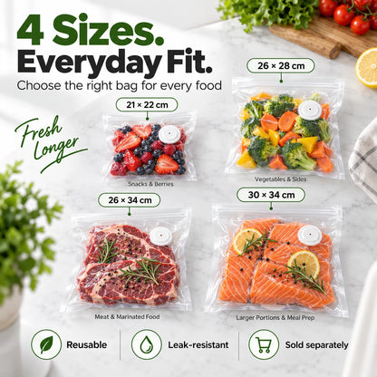 Cordless Vacuum Sealer & Reusable Vacuum Bags