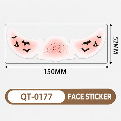 Halloween Face Stickers – 6 Spooky Costume Styles