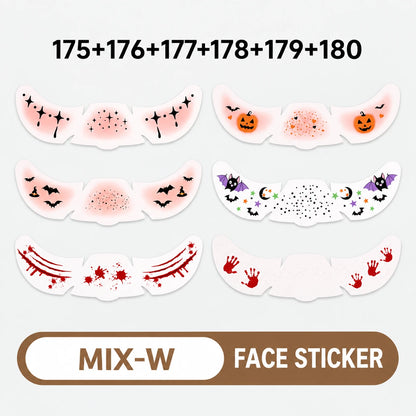 Halloween Face Stickers – 6 Spooky Costume Styles