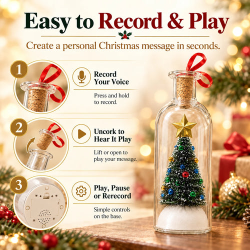 Recordable Christmas Message Bottle Ornament | Voice Gift