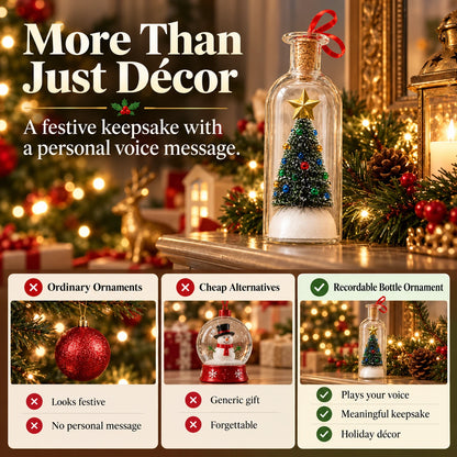 Recordable Christmas Message Bottle Ornament | Voice Gift