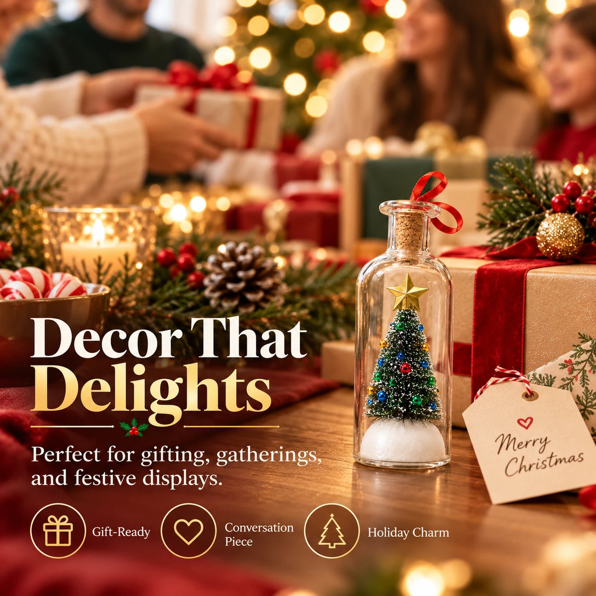 Recordable Christmas Message Bottle Ornament | Voice Gift
