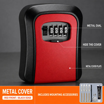 4-Digit Combination Key Safe Box — Weatherproof Lock Box