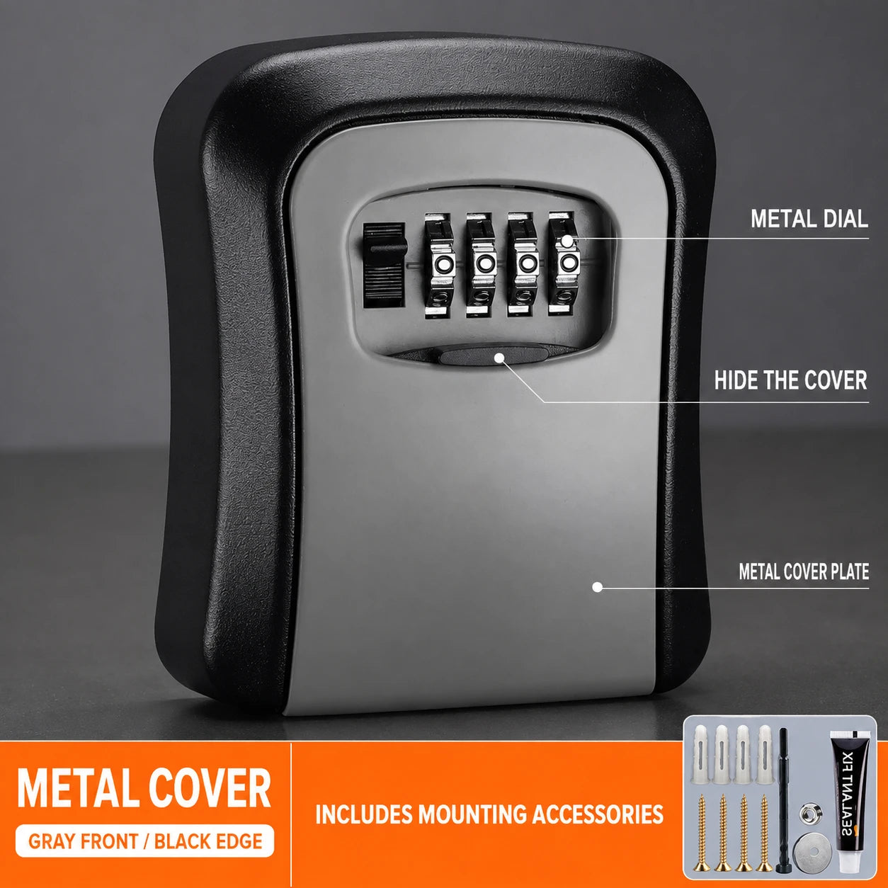 4-Digit Combination Key Safe Box — Weatherproof Lock Box