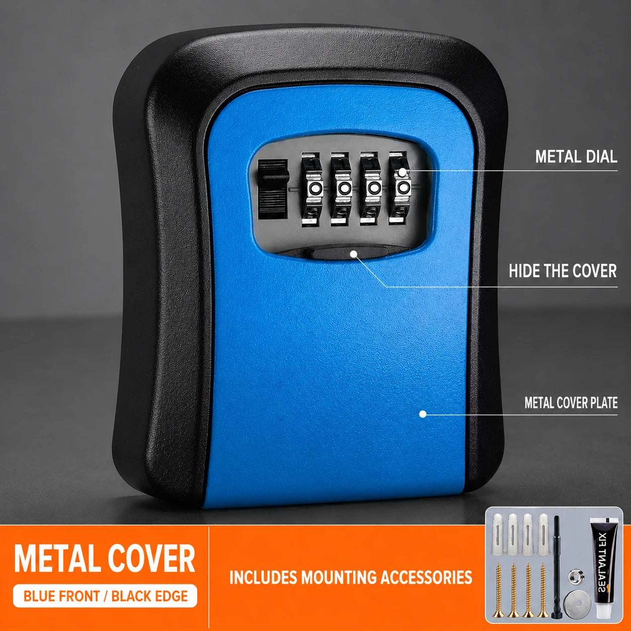 4-Digit Combination Key Safe Box — Weatherproof Lock Box