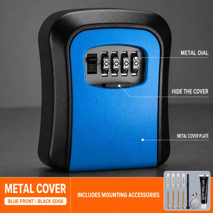4-Digit Combination Key Safe Box — Weatherproof Lock Box