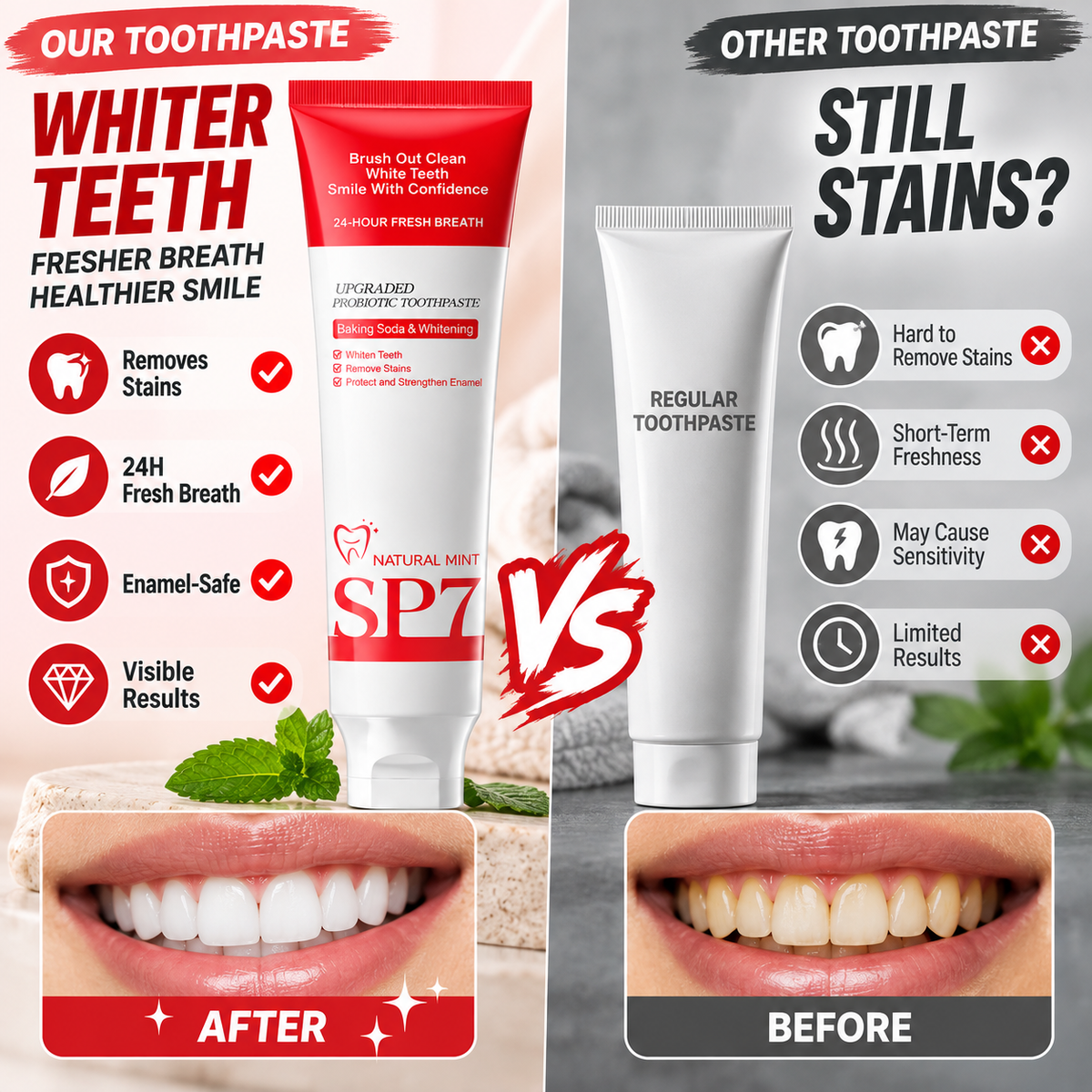 Advanced Probiotic Teeth Whitening & Fresh Breath Formula 😁