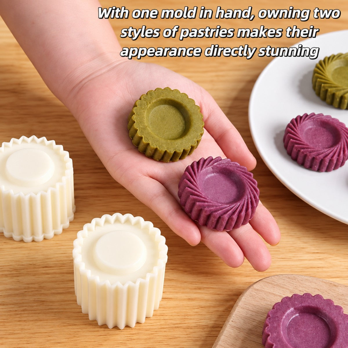 Sunflower-Patterned Round Hand-Press Mooncake Mold