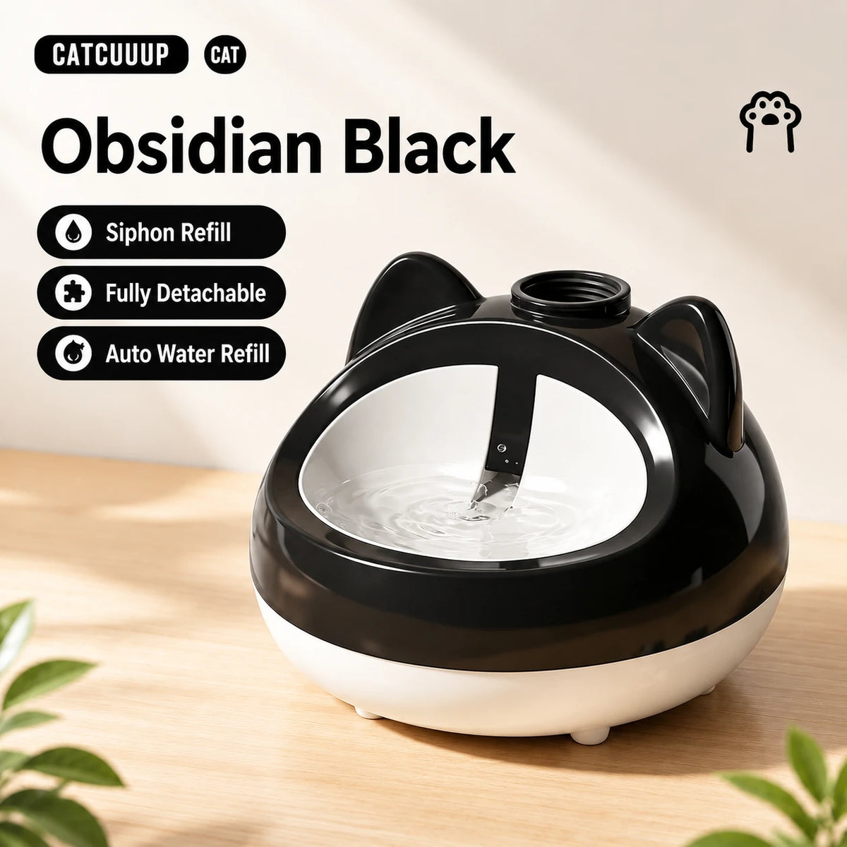 Cat Shape Gravity Water Dispenser | Auto-Refill Pet Bowl