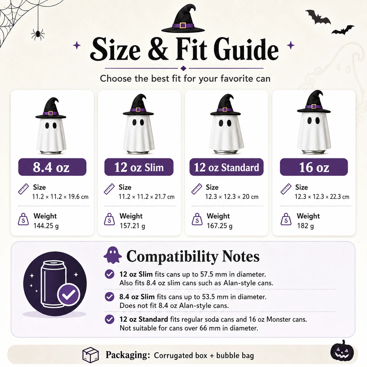 Halloween Ghost Can Cover | Reusable Spooky Drink Holder