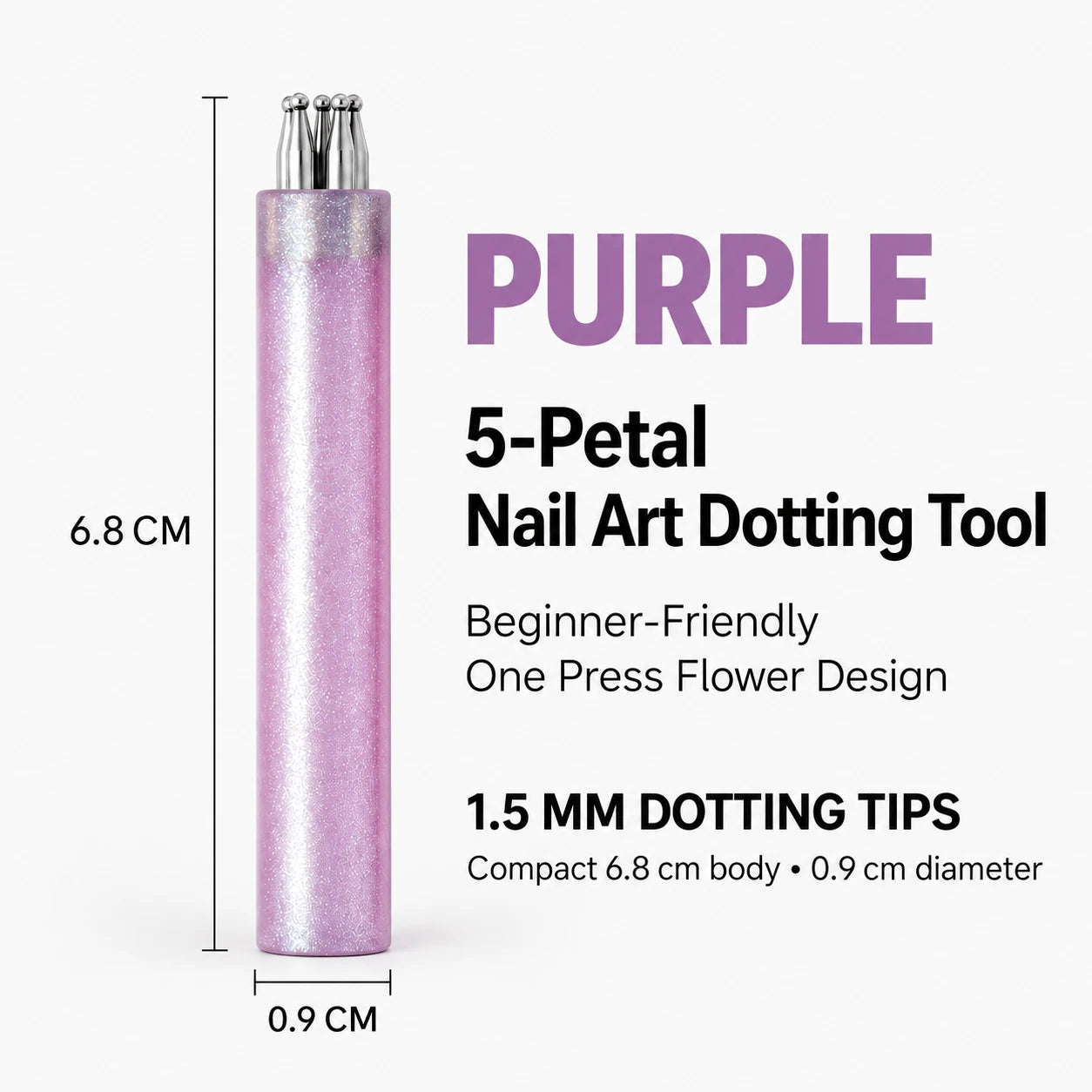 5-Petal Flower Nail Art Stamp | DIY Floral Nail Tool