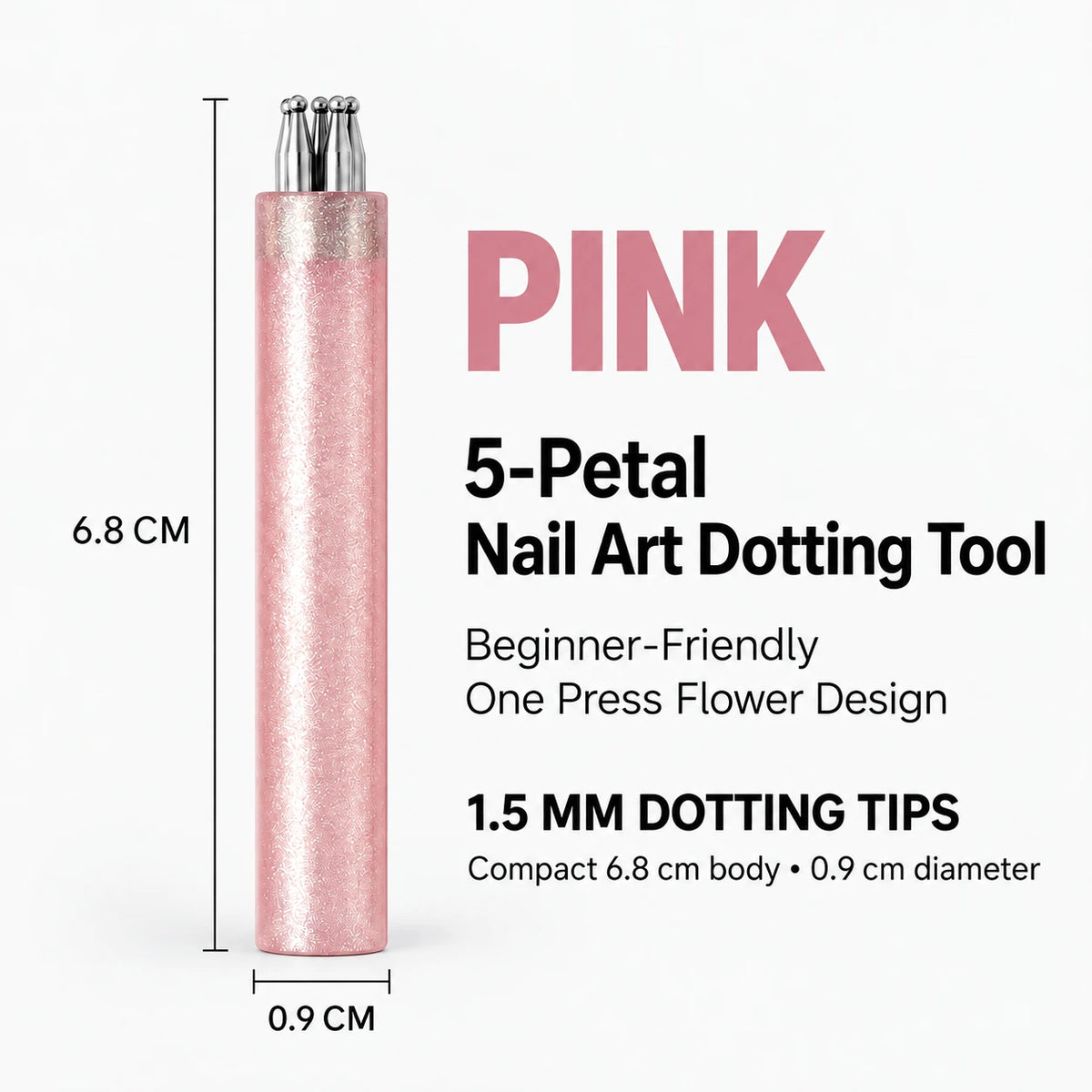 5-Petal Flower Nail Art Stamp | DIY Floral Nail Tool