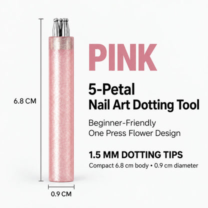 5-Petal Flower Nail Art Stamp | DIY Floral Nail Tool