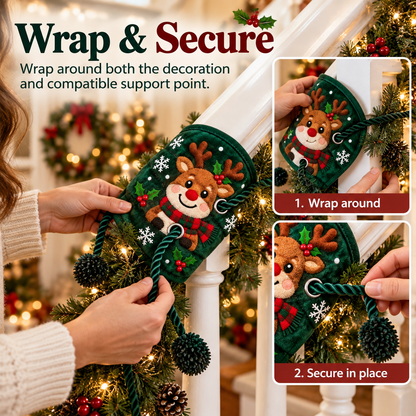 🔥 Elevate Your Holiday Decor in Seconds! Cute Twistable Christmas Wreath & Banister Ties 🎁