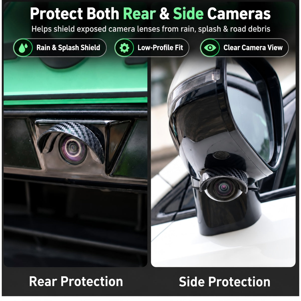🌧️ Universal Car Camera Rain Shield – Clearer Rear View in Rain & Splash 🚗