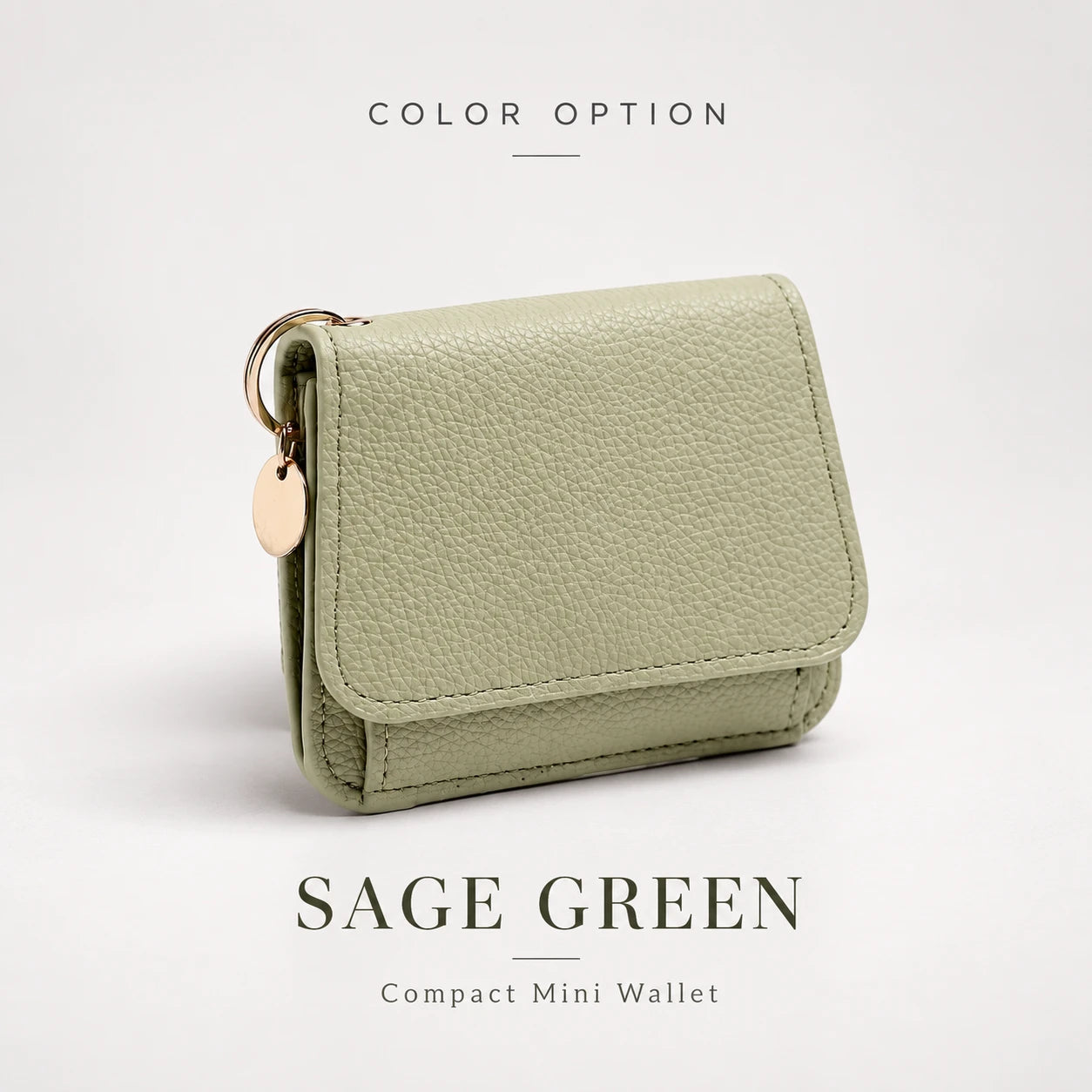 Compact PU Leather Card Wallet with ID Window & Coin Pocket