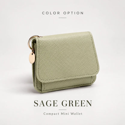 Compact PU Leather Card Wallet with ID Window & Coin Pocket