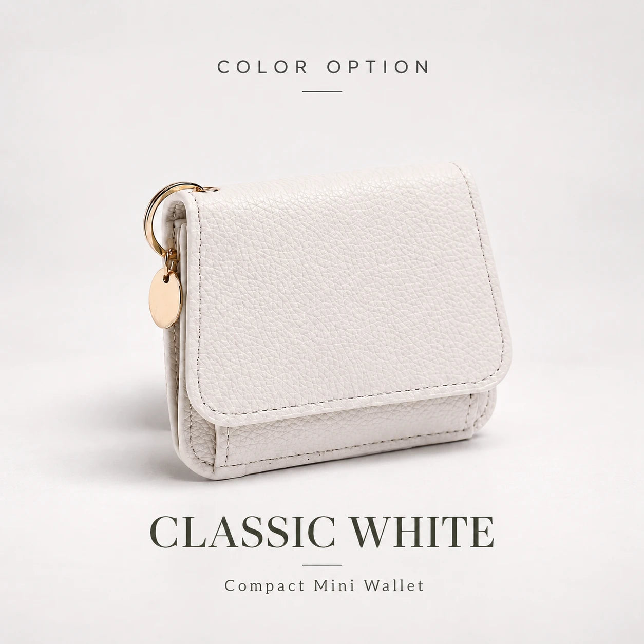Compact PU Leather Card Wallet with ID Window & Coin Pocket