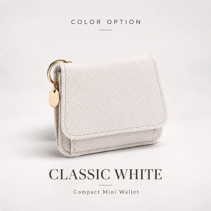 Compact PU Leather Card Wallet with ID Window & Coin Pocket