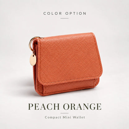 Compact PU Leather Card Wallet with ID Window & Coin Pocket