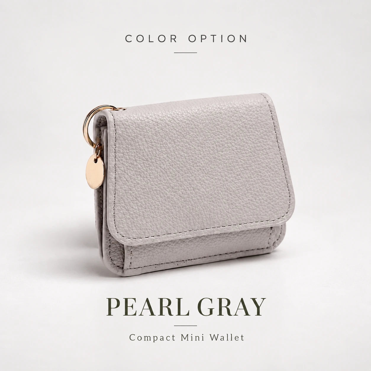 Compact PU Leather Card Wallet with ID Window & Coin Pocket
