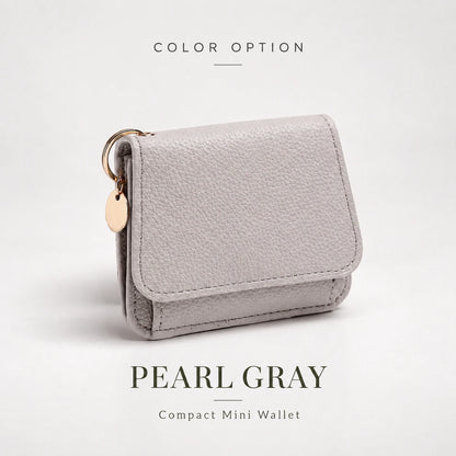 Compact PU Leather Card Wallet with ID Window & Coin Pocket
