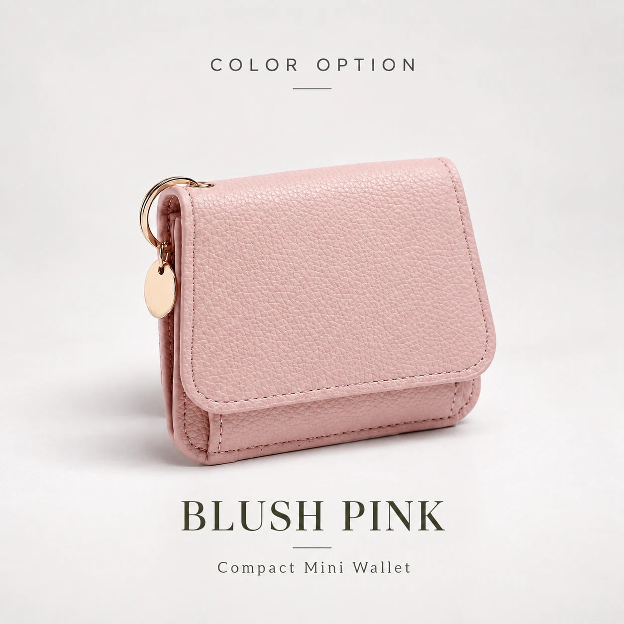 Compact PU Leather Card Wallet with ID Window & Coin Pocket