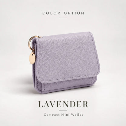 Compact PU Leather Card Wallet with ID Window & Coin Pocket