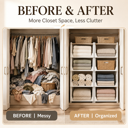 🧺 Stackable & Foldable Closet Organizer Bins