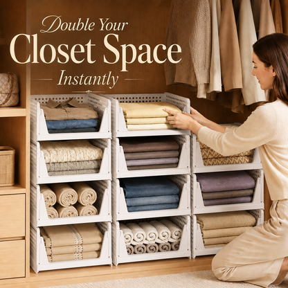 🧺 Stackable & Foldable Closet Organizer Bins