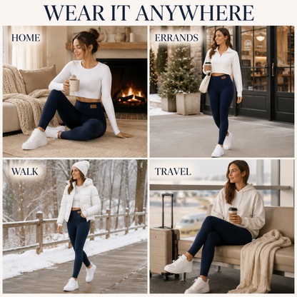 🔥 Fleece-Lined Thermal Leggings with Pockets