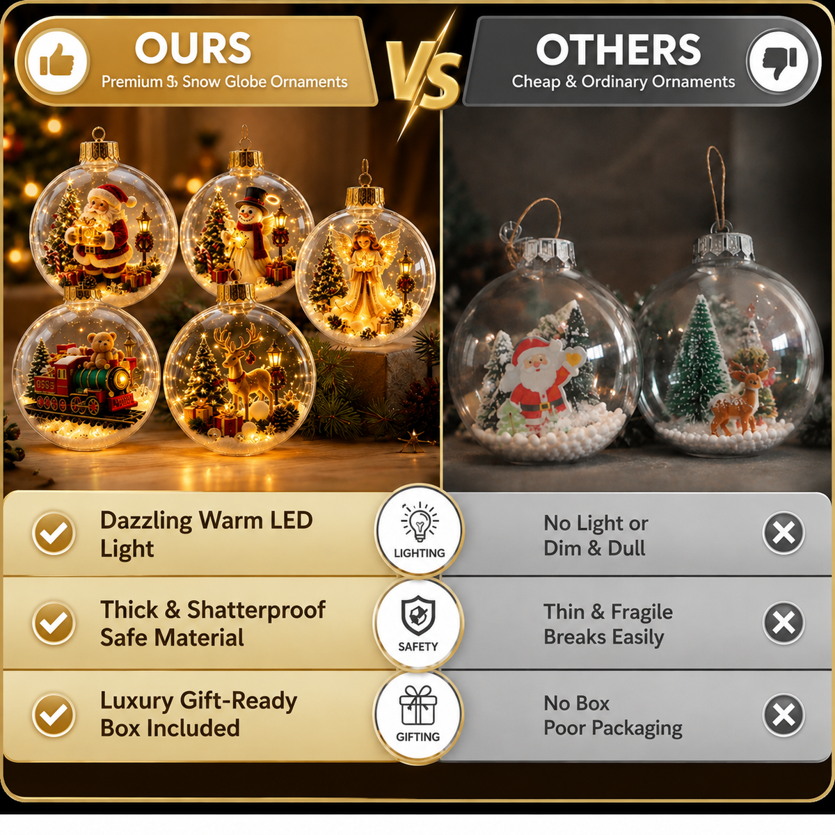 ✨ Magical Illuminated  Christmas Baubles – Bring Your Tree to Life!