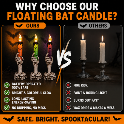 Spooky Skeleton Hand LED Halloween Decor Candle💀