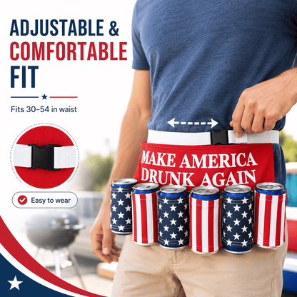 🇺🇸 6-Can Drink Belt – Party Ready & Hands-Free 🍻