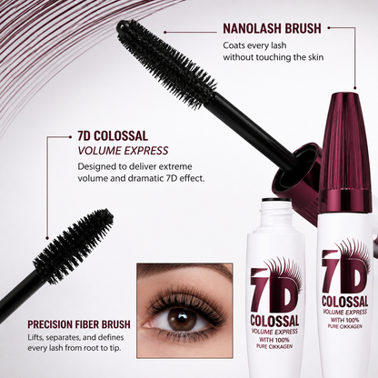 7D Lash Luxe✨ – Colossal Volume & 24H Waterproof Mascara 🌊