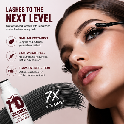 7D Lash Luxe✨ – Colossal Volume & 24H Waterproof Mascara 🌊