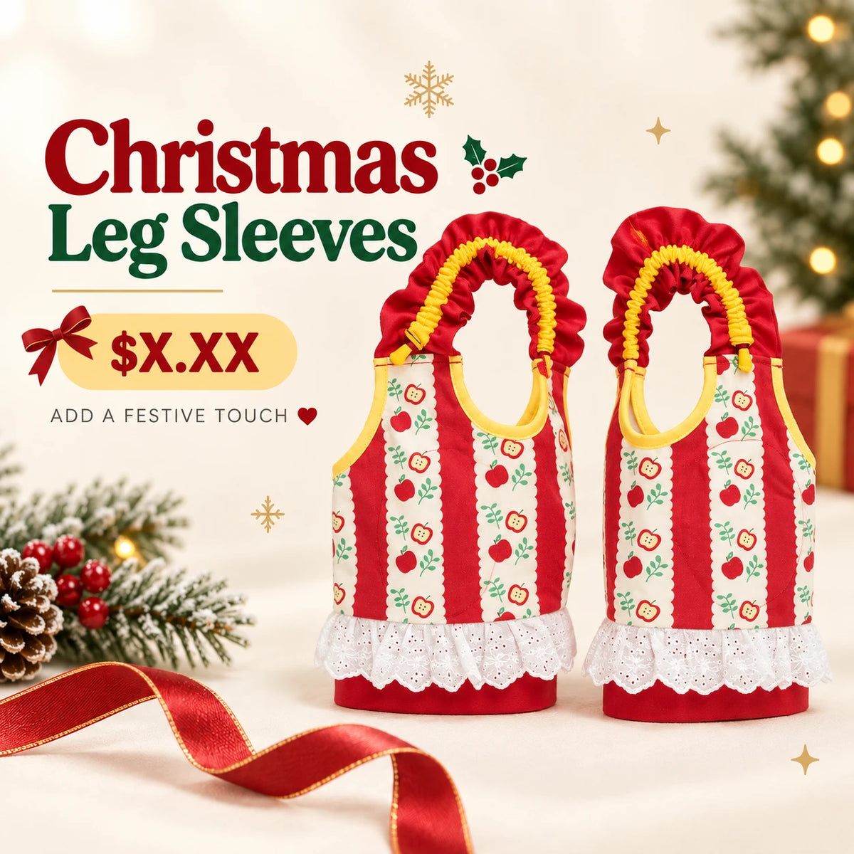 Christmas Apple Dog Costume & Holiday Photo Outfit