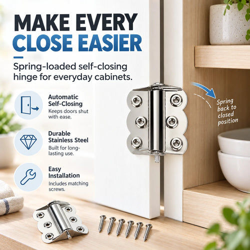 Self-Closing Spring Cabinet Hinges for Doors | 4/6 PCS