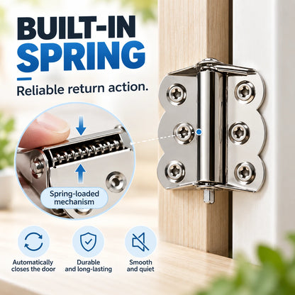 Self-Closing Spring Cabinet Hinges for Doors | 4/6 PCS