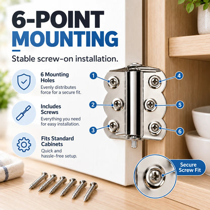 Self-Closing Spring Cabinet Hinges for Doors | 4/6 PCS