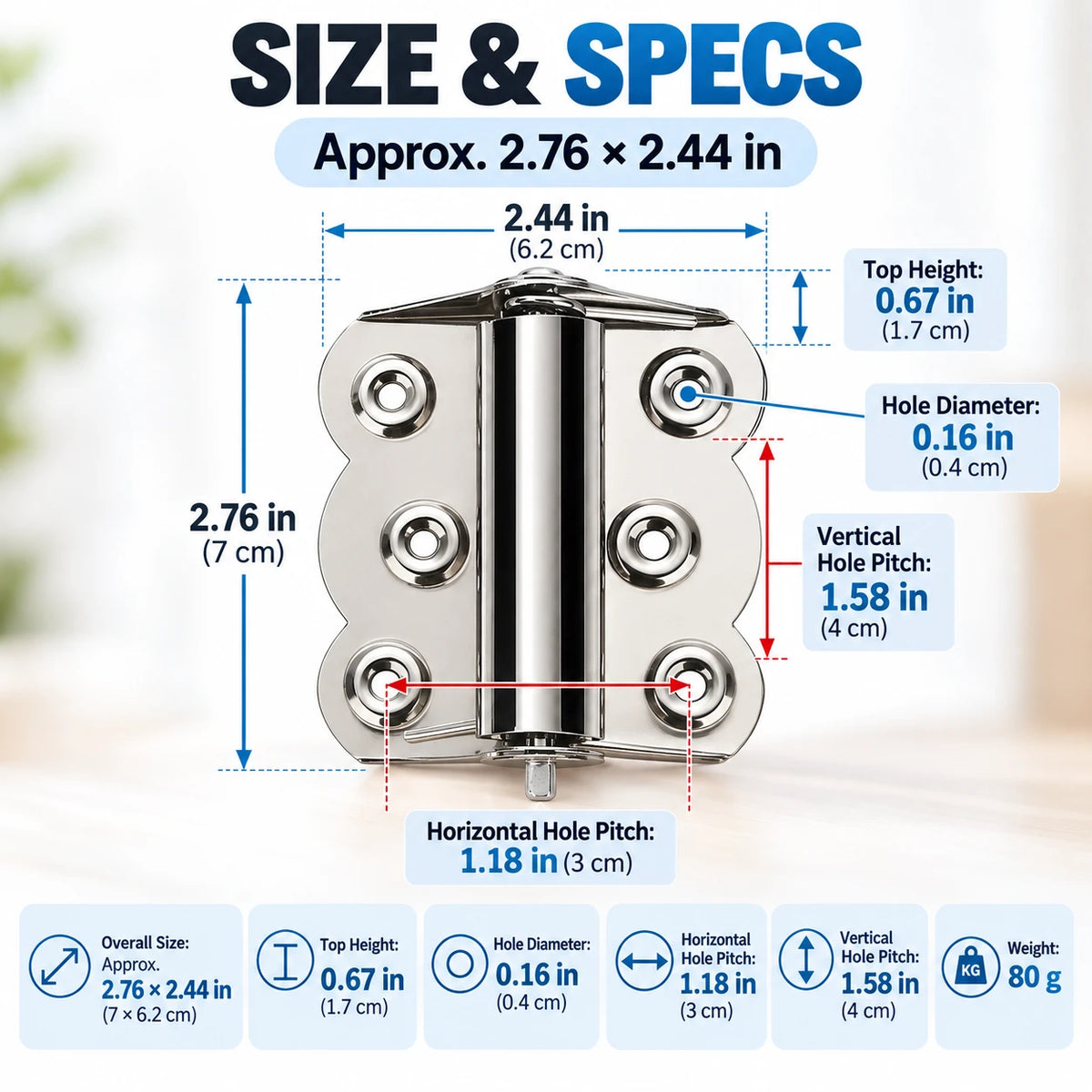 Self-Closing Spring Cabinet Hinges for Doors | 4/6 PCS