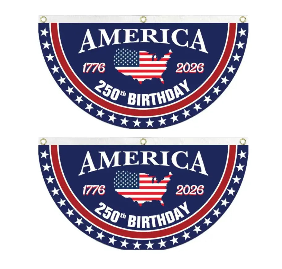 America 250th Birthday Semicircular Flag Bunting