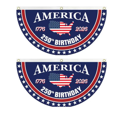 America 250th Birthday Semicircular Flag Bunting