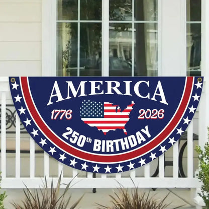 America 250th Birthday Semicircular Flag Bunting