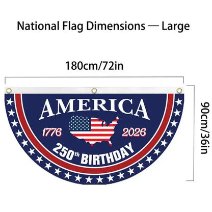 America 250th Birthday Semicircular Flag Bunting